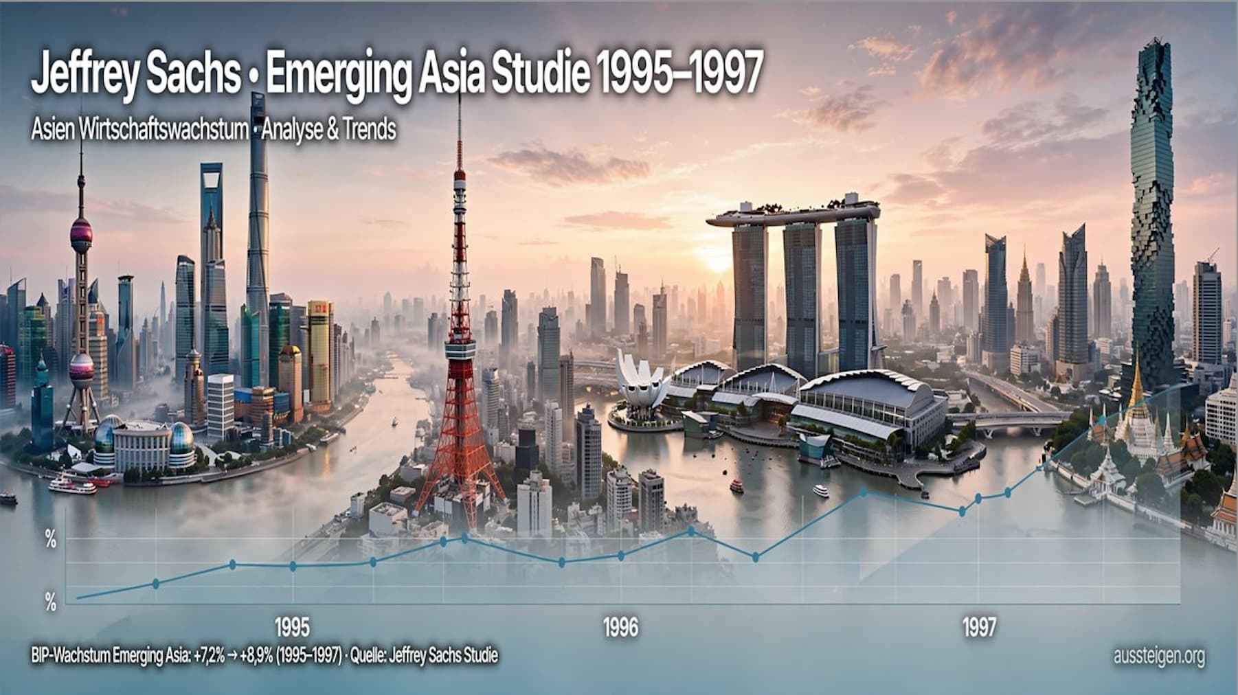 Jeffrey Sachs Emerging Asia Analyse 1995 2025 Asien Wirtschaftswachstum Shanghai Tokio Skyline