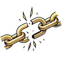 Offizielles Logo von aussteigen.org | Goldene Kette wird gesprengt